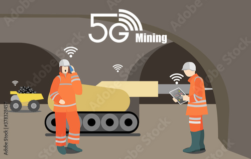 5G technology Use Case in Mining industry . Mobile underground high-performance communication and automated,  machines are enabled. 5G brings a smart, safe and seamless future for mining.