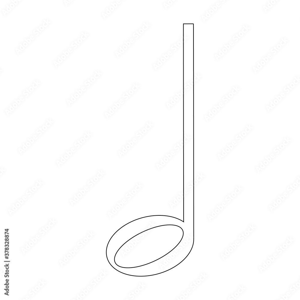 icon of music note on white background icon of music note on white background