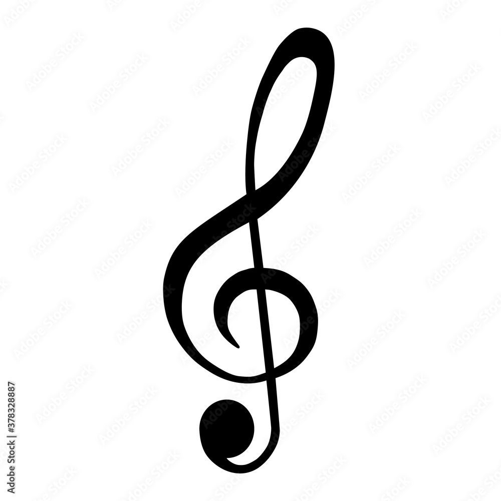 icon of music note clef on white background icon of music note clef on white background