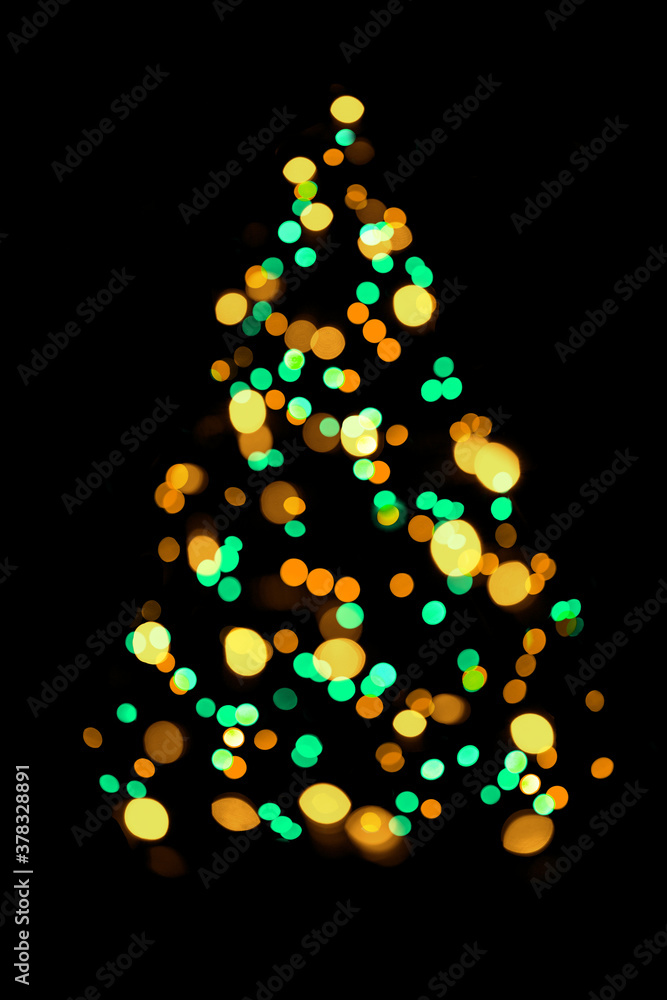 Blurred christmas tree lights isolated on black background Blurred christmas tree lights isolated on black background
