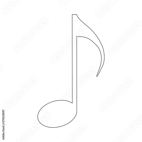 icon of music note on white background