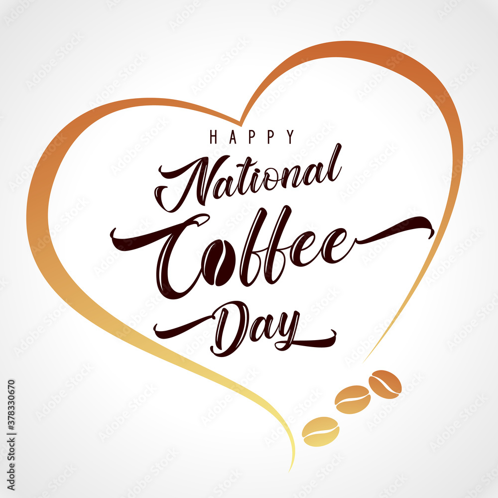 Vector illustration of Happy International or National Coffee Day with