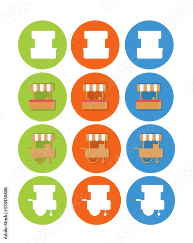 Food stall icons for web and mobile applications