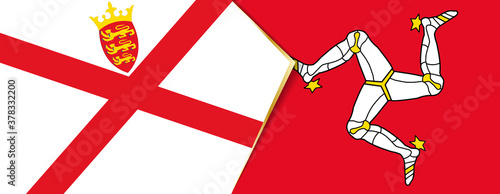 Jersey and Isle of Man flags, two vector flags.