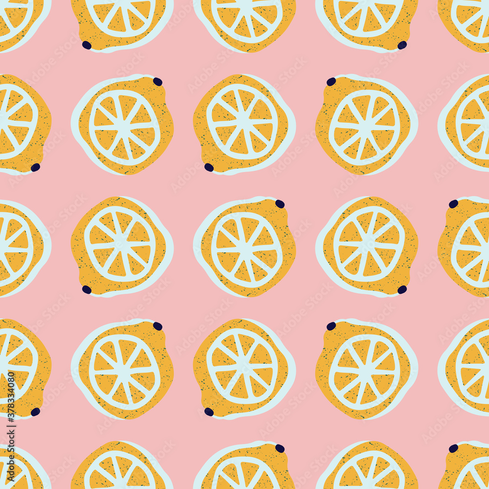 Hand-drawn lemons seamless pattern in vector Hand-drawn lemons seamless pattern in vector