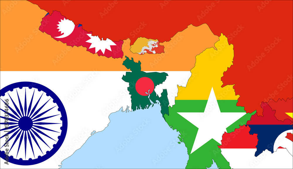 Center the map of Bangladesh. Vector maps showing Bangladesh and ...