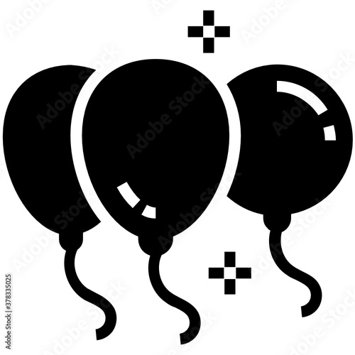 
Filled decorative party balloons vector style 
