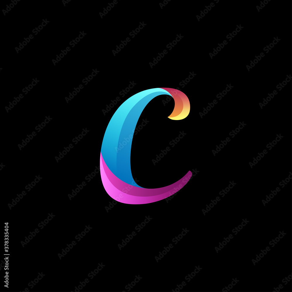 initial letter c logo with gradient vibrant colorful glossy initial letter c logo with gradient vibrant colorful glossy