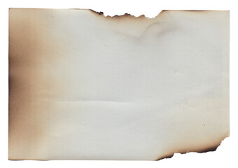 Old vintage texture retro paper with burned edges, stains and scratches background