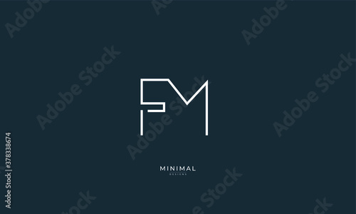 Alphabet letter icon logo FM