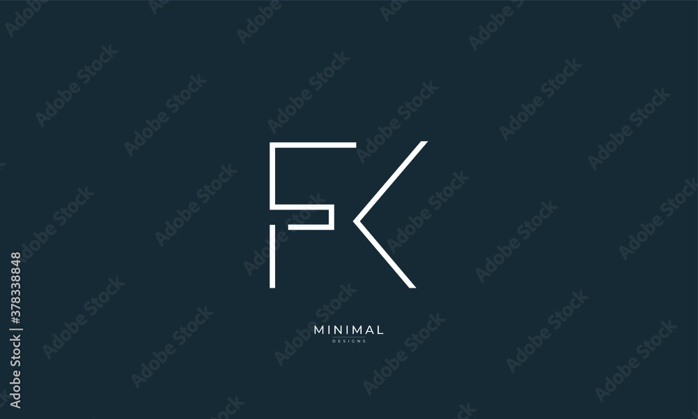 Alphabet letter icon logo FK Alphabet letter icon logo FK