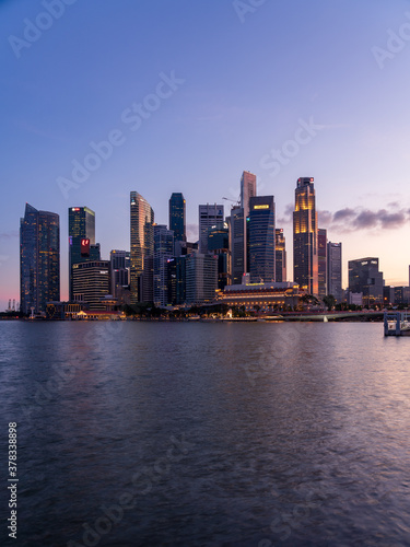Wallpaper Mural Vertical image of Singapore cityscape at magic hour. Torontodigital.ca