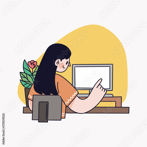 cool clean meet online work from home graphic