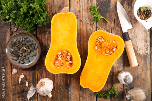 cooking butternut with fresh ingredient