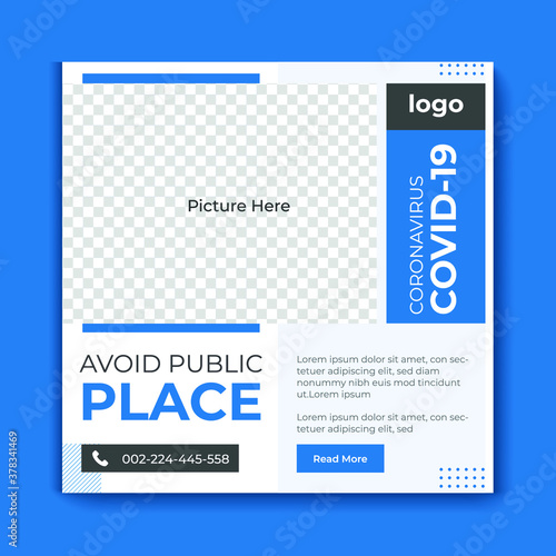 Dynamic coronavirus social media post template design