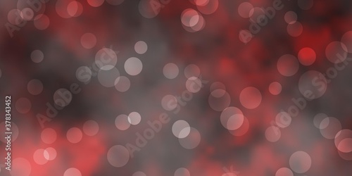 Dark Red vector texture with disks. Glitter abstract illustration with colorful drops. Design for your commercials.
