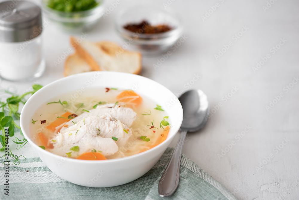 chicken soup with noodles and herbs chicken soup with noodles and herbs