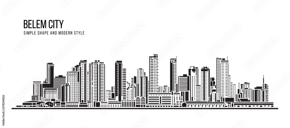 Cityscape Building Abstract shape and modern style art Vector design -   Belem city (Brazil)