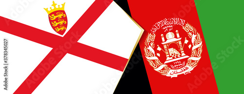 Jersey and Afghanistan flags, two vector flags. photo