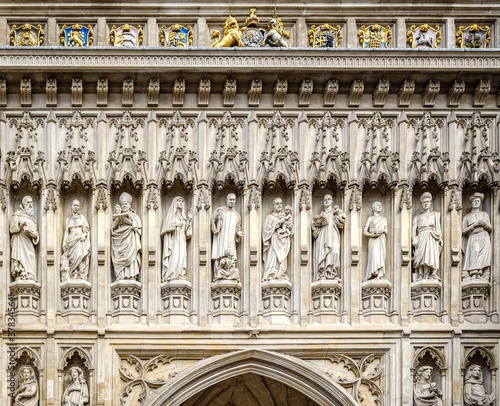 westminster abbey facade close up in london