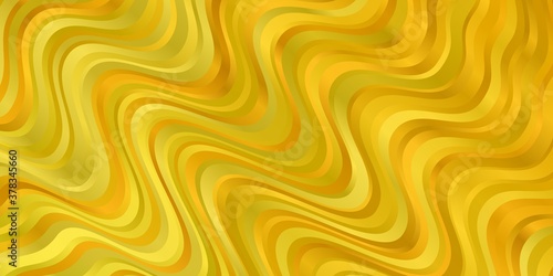 Light Yellow vector template with wry lines. Colorful abstract illustration with gradient curves. Pattern for websites, landing pages.