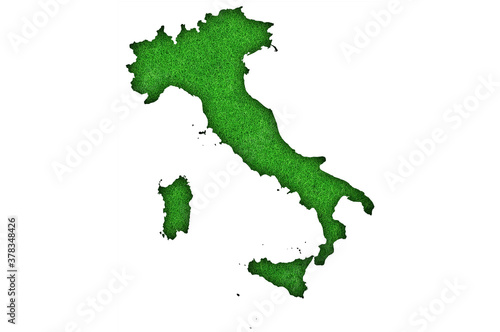 Karte von Italien auf gr  nem Filz