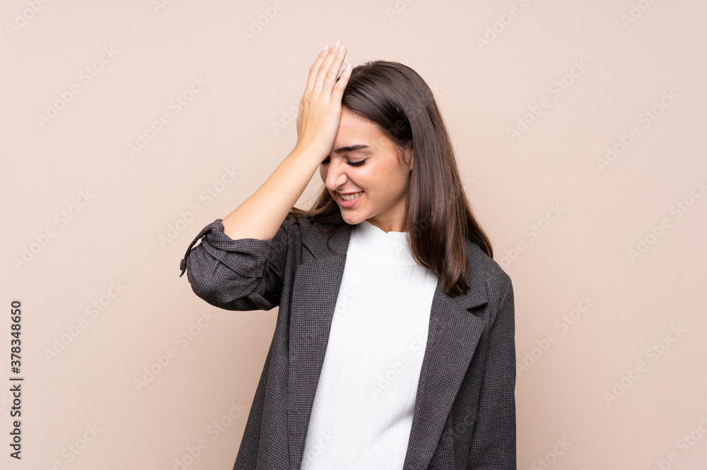 Young girl over isolated background having doubts with confuse face expression Young girl over isolated background having doubts with confuse face expression