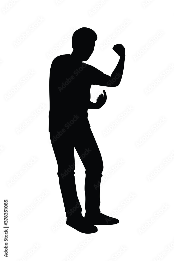 Standing man silhouette vector on white background, simple people concept.. Standing man silhouette vector on white background, simple people concept..