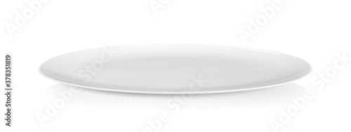 empty white plate on white background