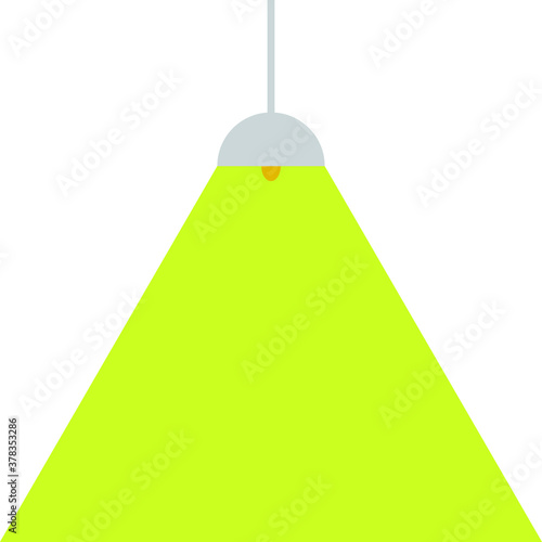 A hanging lamp advertising poster template. Yellow light.