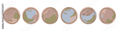 Abstract planets icon set for social media story highlight covers. Isolated vector.