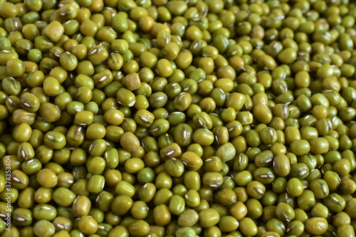 Close up,Mung bean seed (Green bean) background , background pattern,Agricultural products.Top view..