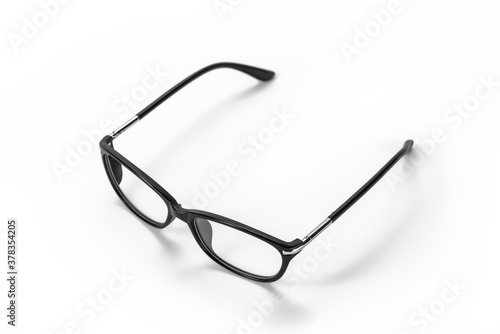 Top view on smart glasses on white background