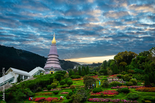 Landmark landscape pagoda in doi Inthanon national park at chiang mai Thailand © nopporn