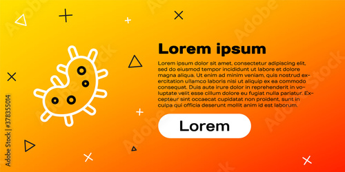 Line Virus icon isolated on yellow background. Corona virus 2019-nCoV. Bacteria and germs, cell cancer, microbe, fungi. Colorful outline concept. Vector Illustration.