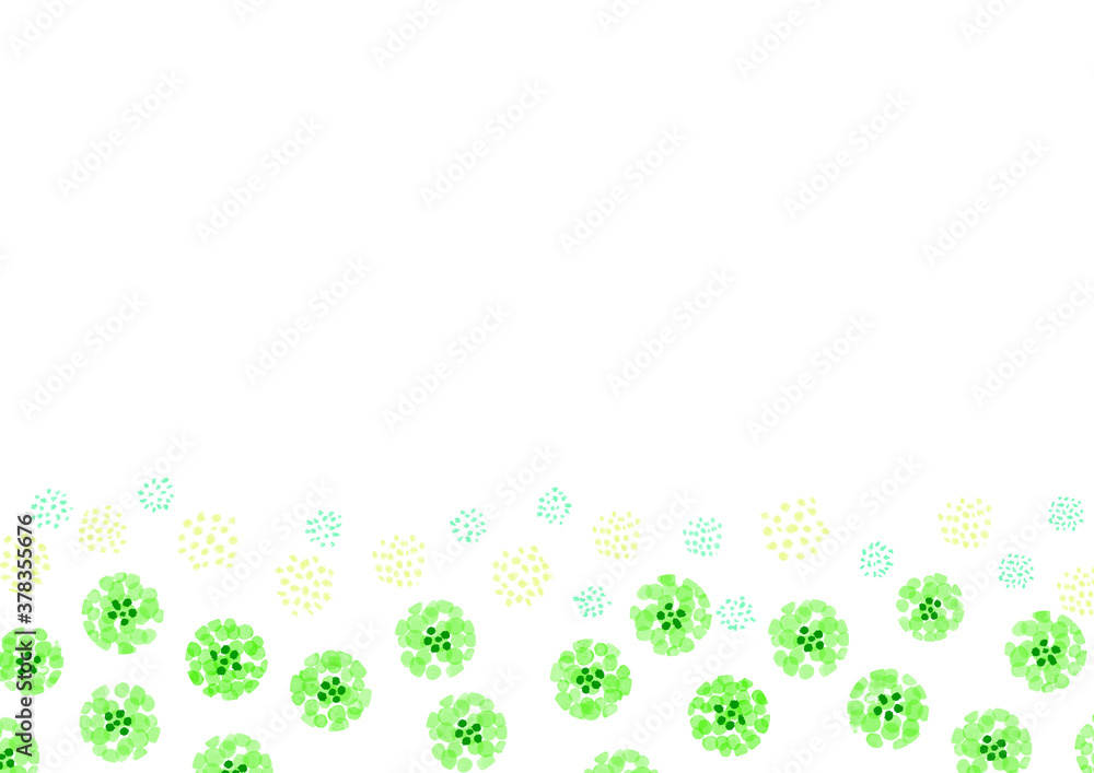 パステル色の水彩と色鉛筆の花畑 手書き パステル色の水彩と色鉛筆の花畑 手書き