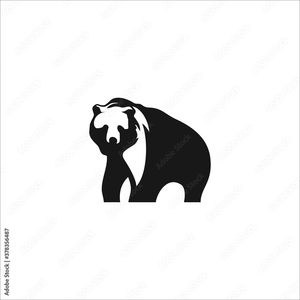 bear logo design template silhouette vector icon bear logo design template silhouette vector icon