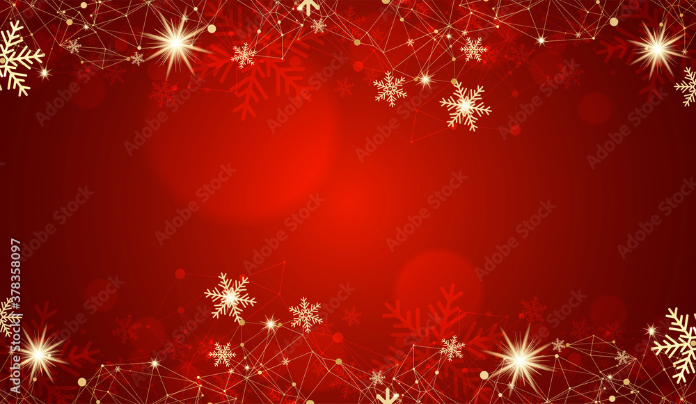 Abstract christmas card with golden snowflakes and plexus effect. Abstract christmas card with golden snowflakes and plexus effect.