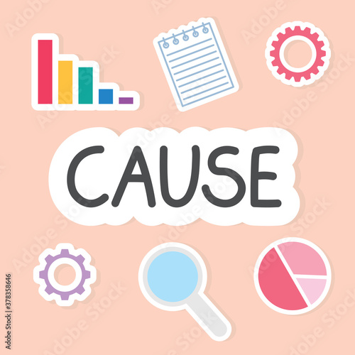cause word concept- vector illustration