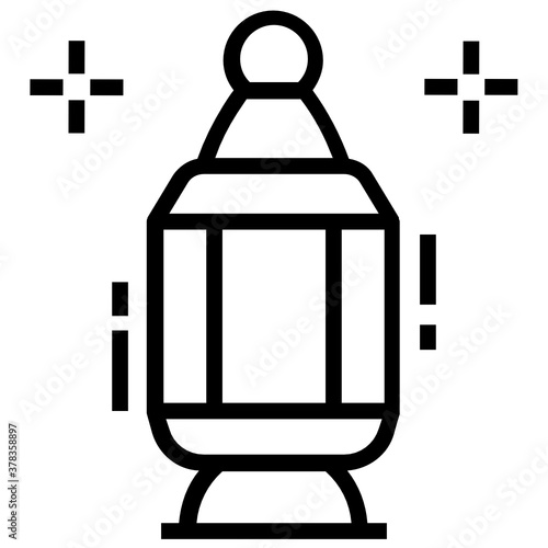 
A portable light icon in glyph style, islmaic lamp vector 
 photo