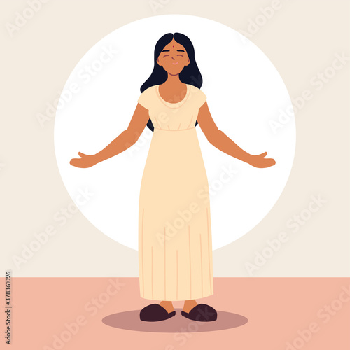 hindu woman in traditional dress