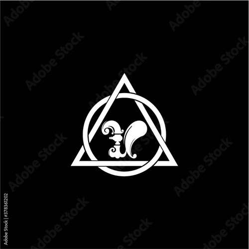 initial logo V monogram, creative, minimalistic, with white triangles and circles