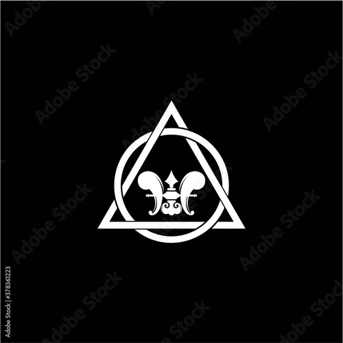 initial logo W monogram, creative, minimalistic, with white triangles and circles