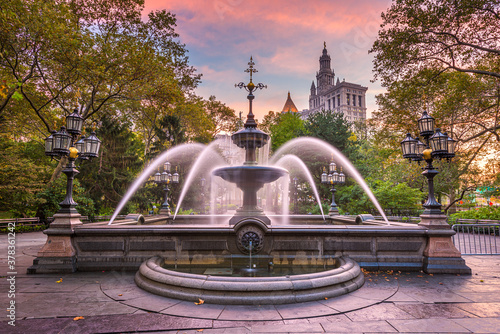 Photography New York, USA at City Hall Park Fountain