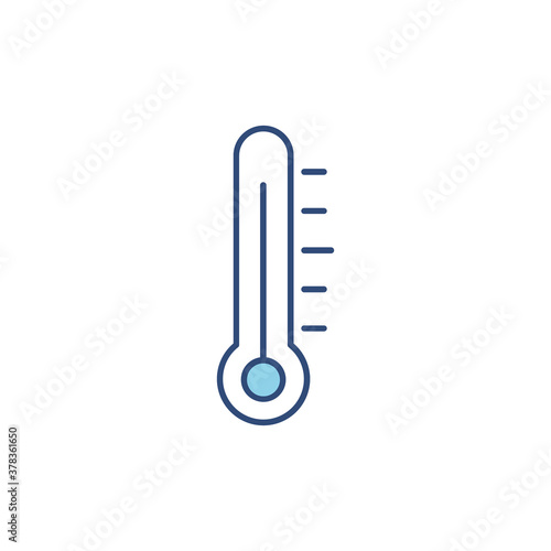Thermometer line icon vector isolated. Medicine device illustration. Temperature indicator in flat style.