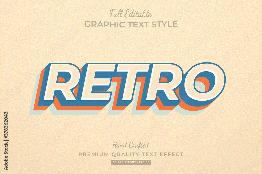 Retro Old Editable Custom Text Style Effect Premium - obrazy, fototapety, plakaty 