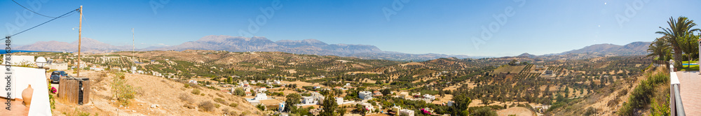 Crete Messara plains panorama at noon