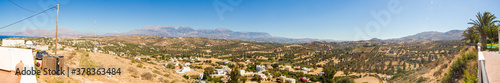 Crete Messara plains panorama at noon