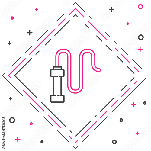 Line Braided leather whip icon isolated on white background. Colorful outline concept. Vector.