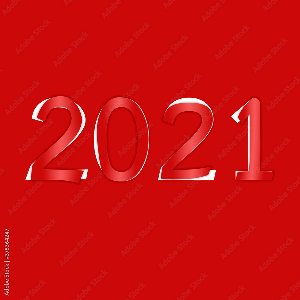 2021 Red paper background. Happy New Year. Merry Christmas, illustration concept. 2021 Red paper background. Happy New Year. Merry Christmas, illustration concept.
